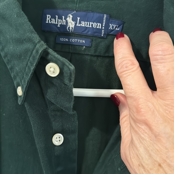 Men’s Polo by Ralph Lauren dark green, button down, long sleeve shirt. Size XXL - Picture 2 of 2